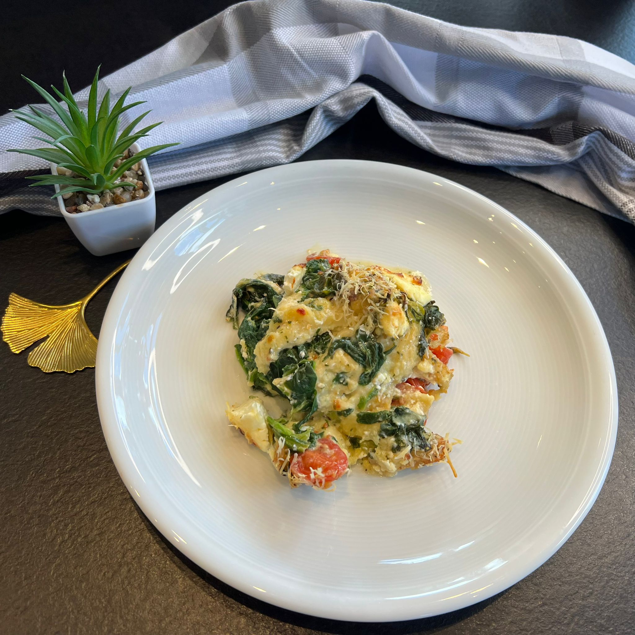 vegetarischer Gnocchi-Spinat Auflauf aus der mittleren Ofenhexe von Pamperedchef