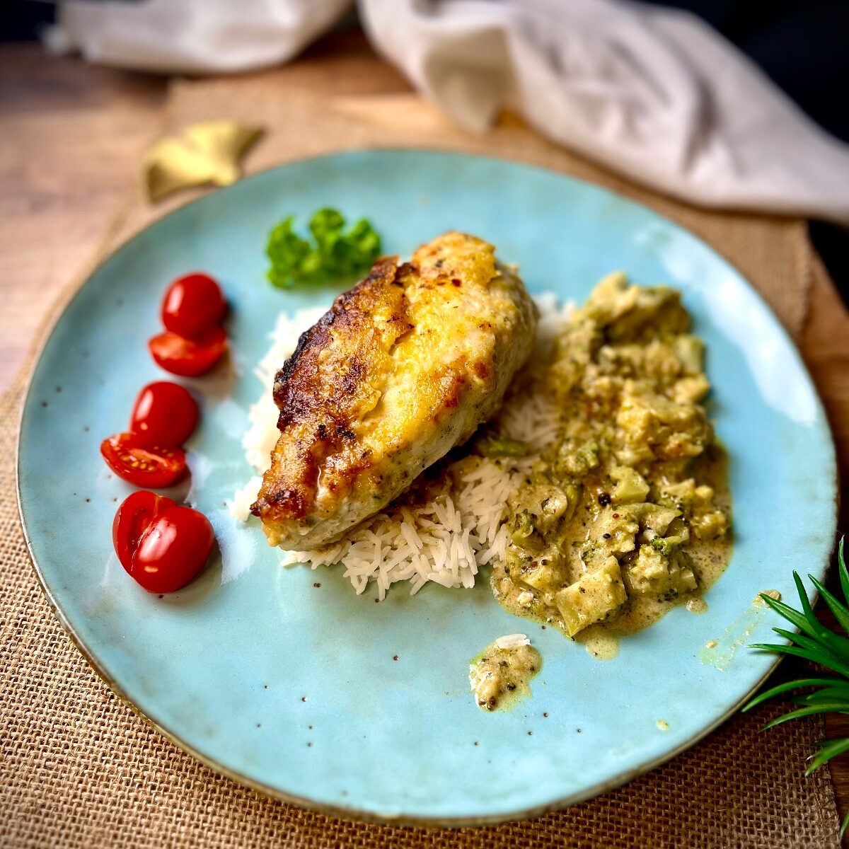 Hähnchenbrust in Brokkoli Rahmsauce aus der Sauteuse