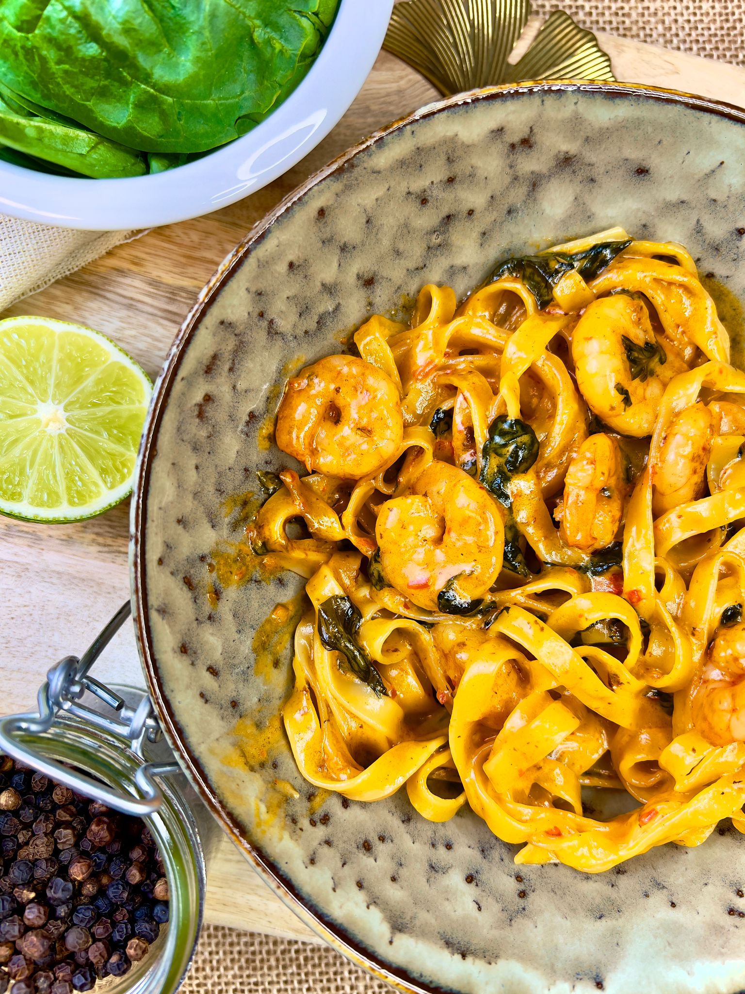 Garnelen-Tagliatelle-Pfanne