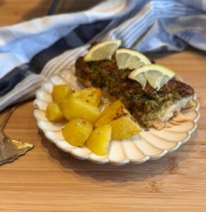 Lachs mit Kräuterhaube Variante